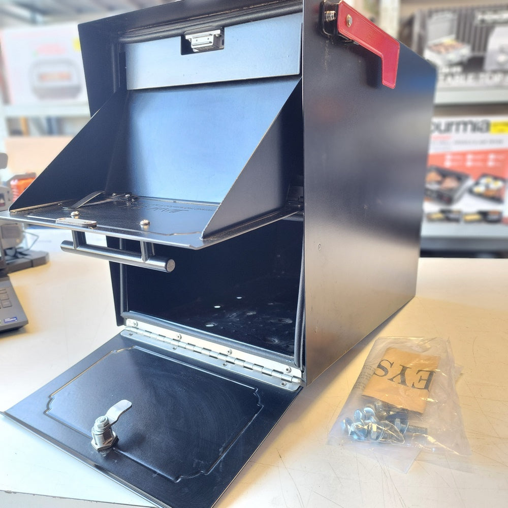 Oasis Classic Black, Extra Large, Steel, Locking, Post Mount Parcel Mailbox with High Security Reinforced Lock (6200B-10) Oasis Classic Black, Extra Large, Steel, Locking, Post Mount Parcel Mailbox with High Security Reinforced Lock (6200B-10)